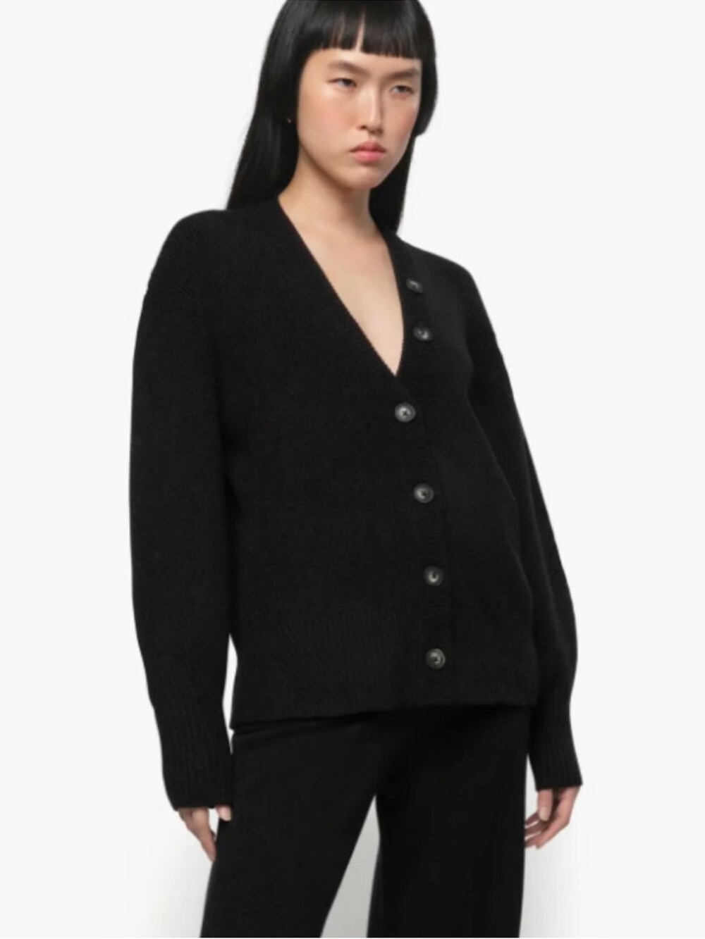APPARIS ANDERSON RIB CARDIGAN SWEATER  IN BLACK S WOMEN’S